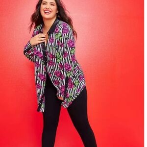 🌷BETSY JOHNSON STRIPED ROSE BUTTON UP TOP🌷